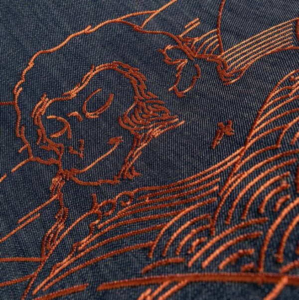 Moooi behang Tokyo Blue Indigo Macaque MO3000 COPPER