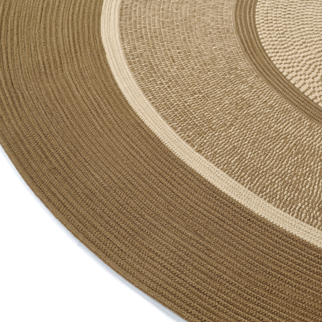 detail van product weergave van een rond bruin outdoor vloerkleed: Elitis-Disco-Noisette TA-113-79-08