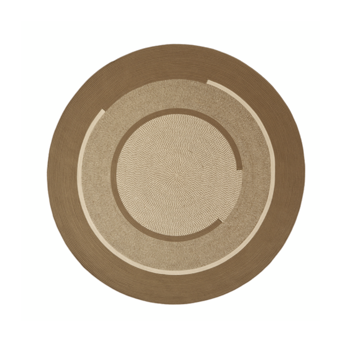 Product weergave van een rond bruin outdoor vloerkleed: Elitis-Disco-Noisette TA-113-79-08