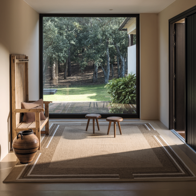 langwerpig bruin outdoor vloerkleed: Elitis-Disco-Noisette TA-113-79-04