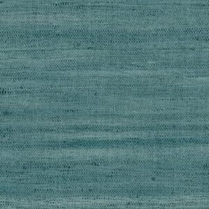 Textuur van een blauwgroene Arte Lignes 40509 wandbekleding met een subtiel horizontaal geweven patroon.