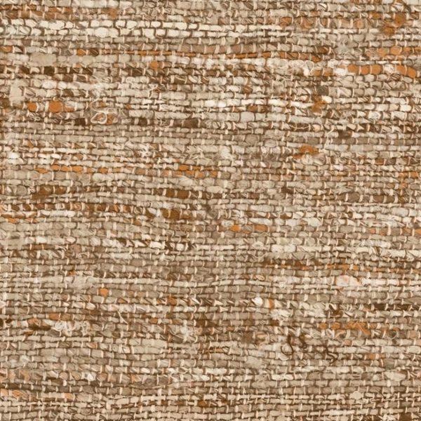 Close-up van de gestructureerde, geweven textuur van Arte Aspero 40544 in natuurlijke beige- en bruintinten.
