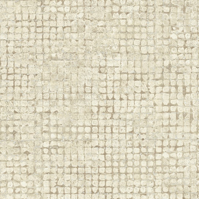 Beige tegelpatroon met een verweerde mozaïekstructuur, model 70512-EQMN-2.