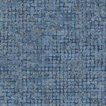 Blauw mozaïekpatroon met verweerde gouden accenten, model 70516-JXSC-2.