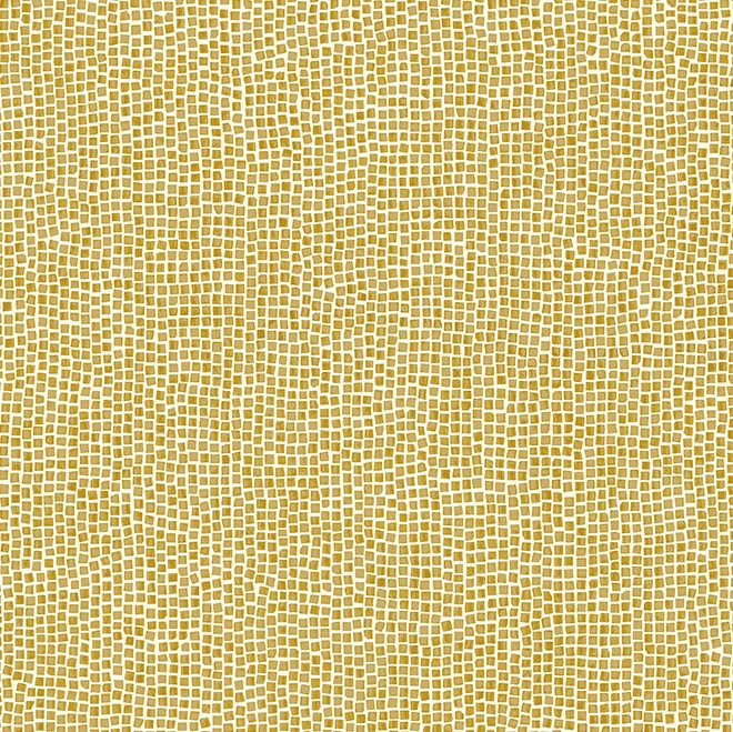 Geel patroon van kleine, onregelmatige vierkantjes uit het dessin 70550-A0TO-2.