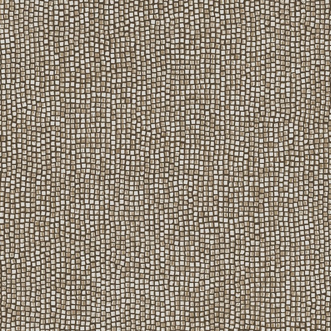 Alt-tekst: Close-up van het mozaïekpatroon 70551-BVES-2 met onregelmatige vierkante steentjes in beige en bruintinten.