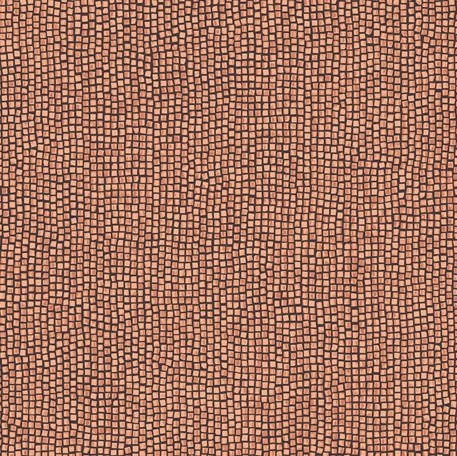 Mozaïekpatroon van kleine, onregelmatige, roodbruine vierkantjes uit de 70552-FLZ7-2 collectie.