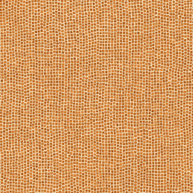 Oranje mozaïekpatroon met onregelmatige vierkante tegels uit de 70553-TXXM-2 collectie.