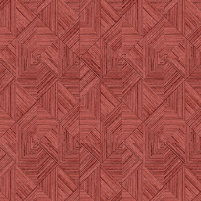 Geometrisch patroon van rode lijnen in een ruitvormige structuur uit de Rubis 72762-2 collectie.