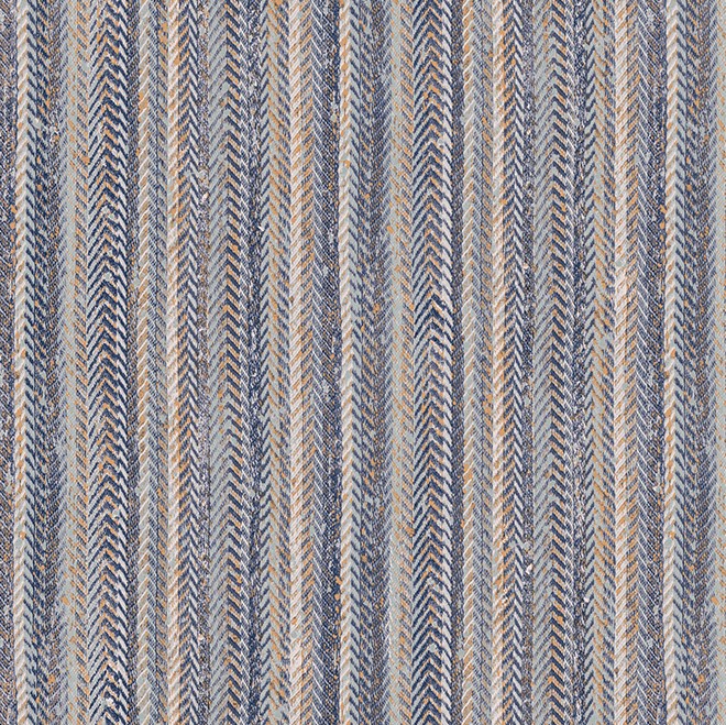 Behang met een visgraatpatroon in blauw-, beige- en grijstinten uit de Arte Serge collectie.