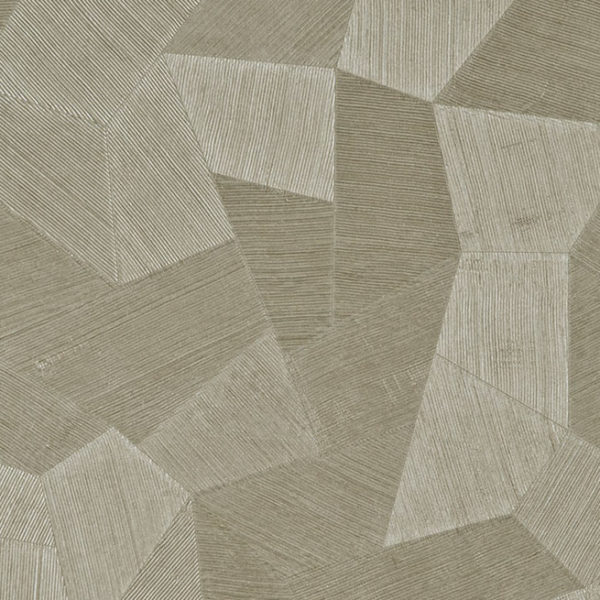 Beige Arte Facet 75301 wandbekleding met abstract geometrisch patroon en textuur van fijne lijnen.