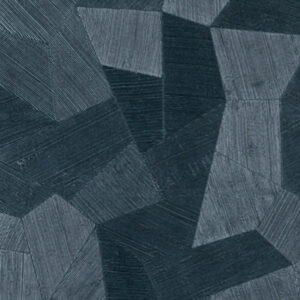 Donkerblauw geometrisch patroon met reliëfstructuur uit de Arte Facet 75305 wandbekledingscollectie.