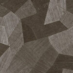 Donkerbruin geometrisch patroon met reliëfstructuur uit de Arte Facet 75306 wandbekleding.