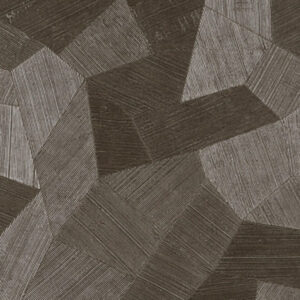 Donkerbruin geometrisch patroon met reliëfstructuur uit de Arte Facet 75306 wandbekleding.