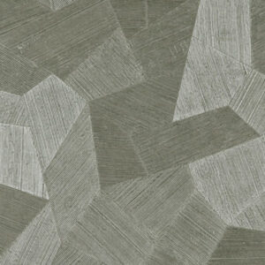 Abstract geometrisch patroon in grijsgroene tinten van Arte Facet 75308 wandbekleding met reliëfstructuur.