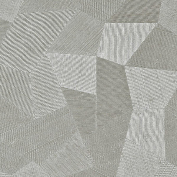 Grijze Arte Facet 75310 wandbekleding met een geometrisch patroon van reliëflijnen in diverse richtingen.