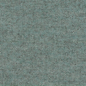 Close-up van de grof geweven stof in de kleur 78019, met een patroon van turquoise en zwarte garens.