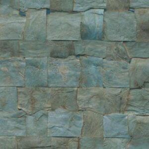 Textuur van turquoise gekleurde, rechthoekige Arte Alba wandbekleding met een licht golvend patroon.