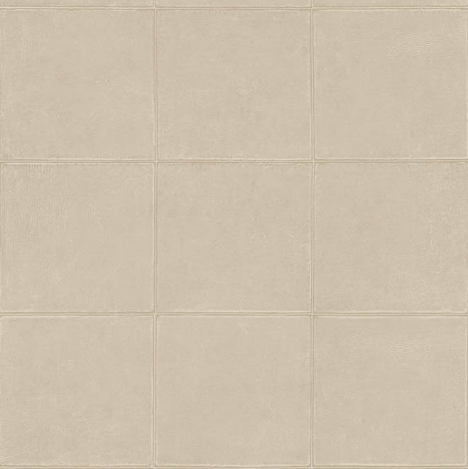 Beige Arte Campo behang met een patroon van vierkante tegels en subtiele textuur.