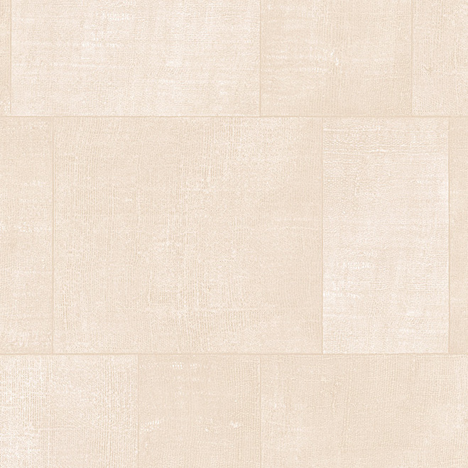 Lichtbeige behang met een subtiele textuur en rechthoekig tegelpatroon uit de Gitane-collectie van Arte.