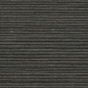 Donkergrijs Arte Drift behang met fijne horizontale strepen en een textielachtige structuur.
