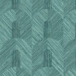 Grafisch patroon van de Arte Essentials Tangram Dome 24062 met boogvormige en diagonale lijnen in een turquoise kleurenschema.
