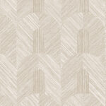 Beige behang met een grafisch tangrampatroon in boog- en lijnvormige structuren uit de Arte Essentials Tangram Dome collectie.