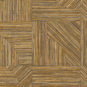 Textuurpatroon van Arte Essentials Tangram Dome 24081 met geometrische vormen in gele en zwarte tinten.