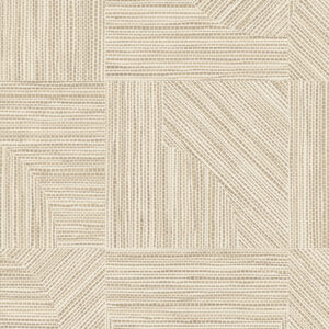 Beige wandbekleding uit de Arte Essentials Tangram Dome 24084 collectie met een geometrisch patroon van fijne lijnen en texturen.