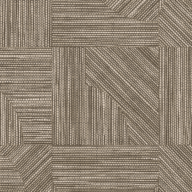 Decoratief wandpaneel uit de Arte Essentials Tangram Dome collectie met geometrisch patroon in bruin-beige tinten.