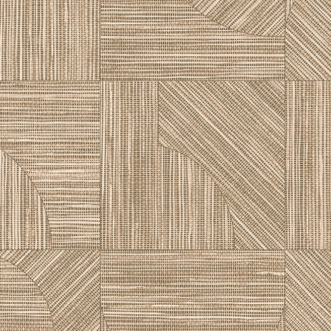 Beigegekleurd wandpaneel Arte Essentials Tangram Splice 24088 met geometrisch patroon van fijne lijnen en textuur.