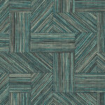 Geometrisch patroon van de Arte Essentials Tangram Intarsio 24041 met blauwe en zwarte lijnen in diverse richtingen.