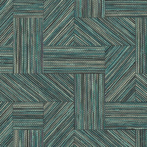 Geometrisch patroon van de Arte Essentials Tangram Intarsio 24041 met blauwe en zwarte lijnen in diverse richtingen.