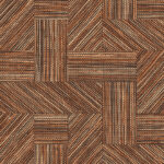 Decoratief patroon van de Arte Essentials Tangram Intarsio 24042 met geometrisch mozaïek in houttinten.