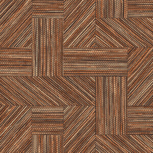 Decoratief patroon van de Arte Essentials Tangram Intarsio 24042 met geometrisch mozaïek in houttinten.
