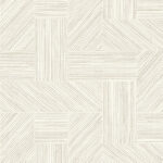 Beige en lichtgrijze wandbekleding met een geometrisch intarsio-patroon uit de Arte Essentials Tangram-collectie.