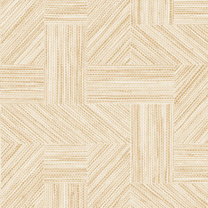 Beige wandbekleding uit de Arte Essentials Tangram Intarsio-collectie met een geometrisch patroon van fijne lijnen en textuur.