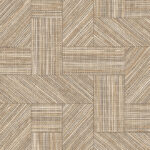 Decoratief Arte Essentials Tangram Intarsio 24046 patroon met een geometrisch lijnenspel in natuurlijke bruintinten.