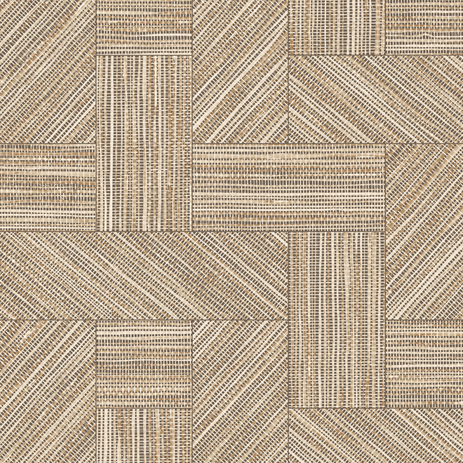 Decoratief Arte Essentials Tangram Intarsio 24046 patroon met een geometrisch lijnenspel in natuurlijke bruintinten.