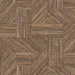 Decoratief patroon van Arte Essentials Tangram Intarsio 24047 met geometrische houtlook in bruintinten.