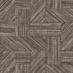 Decoratief patroon uit de Arte Essentials Tangram Intarsio 24048 collectie met ingelegde houtstructuren in geometrisch vlechtwerk.
