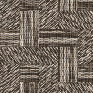 Decoratief patroon uit de Arte Essentials Tangram Intarsio 24048 collectie met ingelegde houtstructuren in geometrisch vlechtwerk.