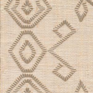 Beige behang met een reliëf van geometrische diamanten uit de Arte Icarus Indomito collectie.