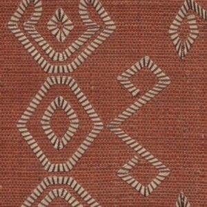 Detail van het Arte Icarus Indomito 15703-Canyon wandbekleding met een roodbruine textielstructuur en geometrisch patroon in beige.