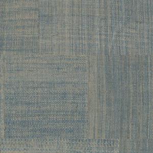 Blauw-groen Arte Icarus Telaio 15728 behang met een geweven textuurpatroon.