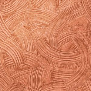 Roodbruin behang met een reliëfstructuur in brede, gewelfde penseelstreken uit de Arte Impasto 60100 collectie van Buningh.