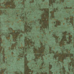 Groen behang met een natuurlijke textuur en abstract patroon van Arte International uit de Éclat Les Forêts-collectie in de kleur Aloe.