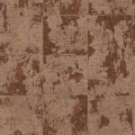 Behang met een mahonierode, organische textuur en goudgele accenten uit de Arte Les Forêts Eclat collectie.