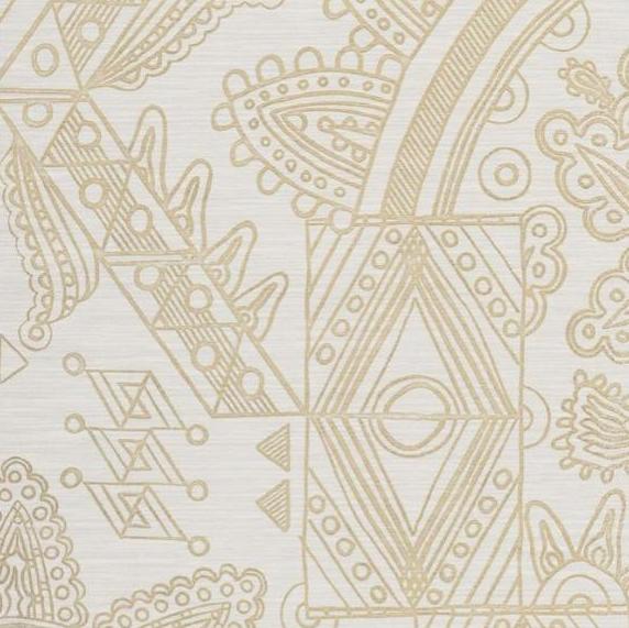 Beige patroon van abstracte en geometrische vormen op een lichte achtergrond uit de Arte Joie 30810 collectie.