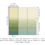 Panoramisch behangpatroon Arte Joy Zenitude JOY81 met een verlopen ontwerp in zachte groen- en blauwtinten.